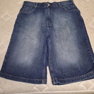 A pair of Phat Farm denim shorts in a size 38. Summertime, streetwear, denim